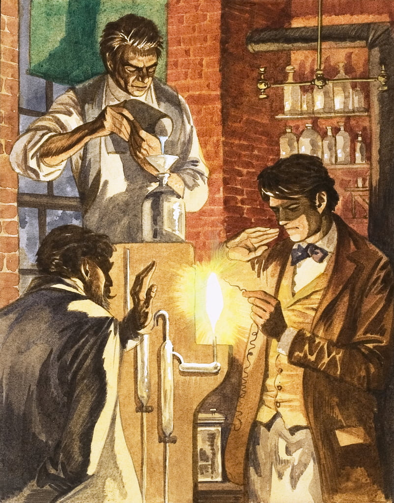 Томас Эдисон и Джозеф Свон создают электрический свет