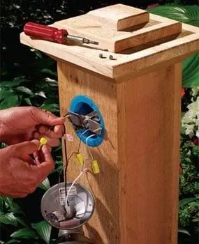 Подключение наружного светильника