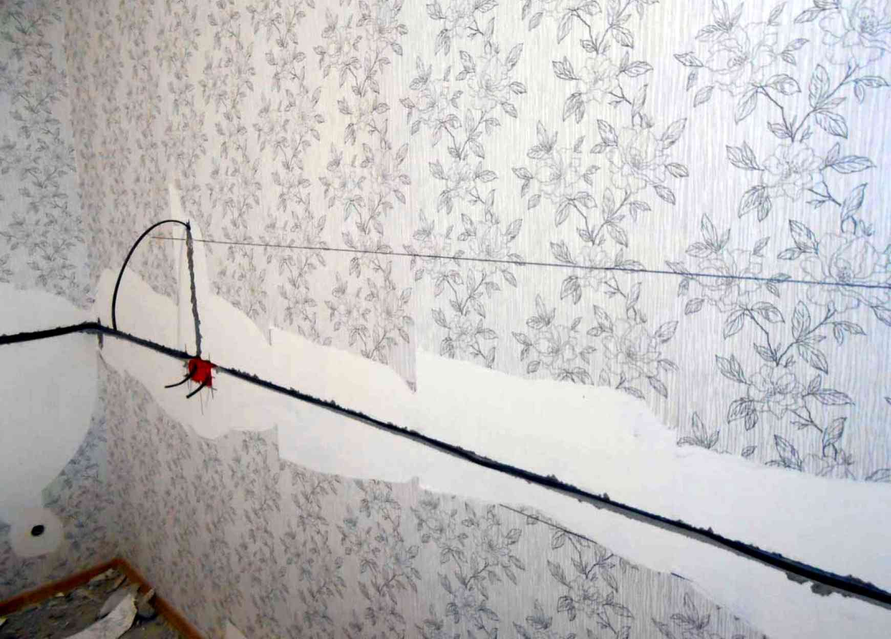 Прокладка кабеля в бетонной стене